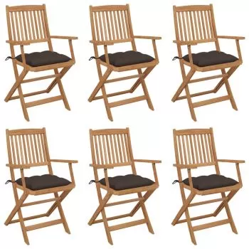Set 6 bucati scaune gradina pliabile, gri taupe