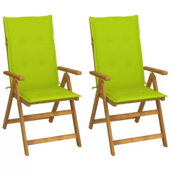 Set 2 bucati scaune gradina rabatabile, verde deschis