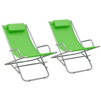 Set 2 bucati scaune balansoar, verde, 69 x 61 x 94 cm