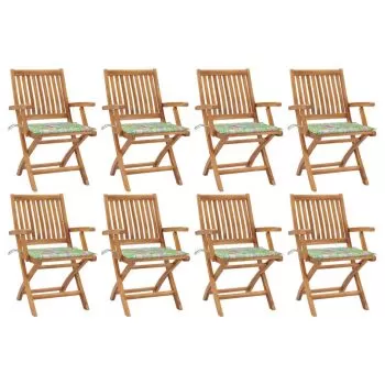 Set 8 bucati scaune pliabile de gradina cu perne, multicolor