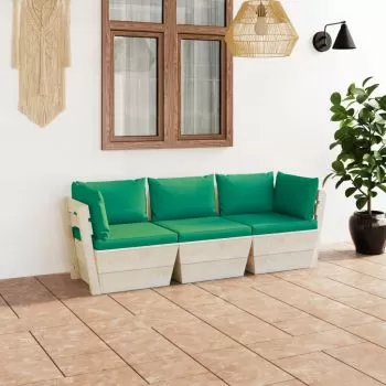 Canapea de gradina din paleti, verde