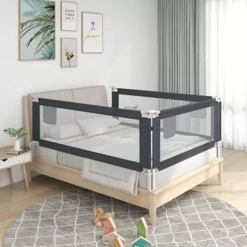 Balustrada de protectie pat copii, gri închis, 120 x 25 cm