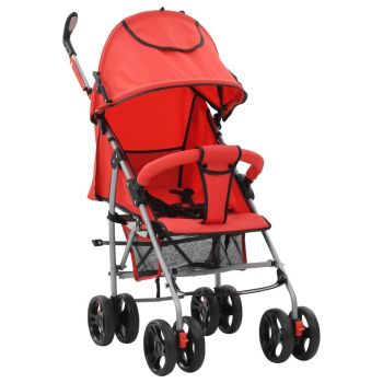 Landou/cărucior pliabil copii 2-în-1. roșu, oțel