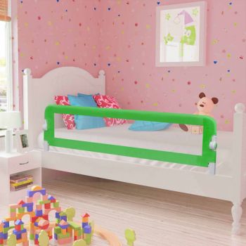 Balustradă de pat protecție copii, 2 buc., verde, 150 x 42 cm