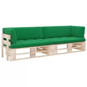 Canapea din paleti cu 2 locuri, verde