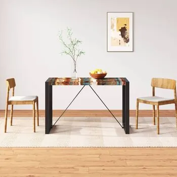  Masă de bucătărie, 120 cm, lemn masiv reciclat