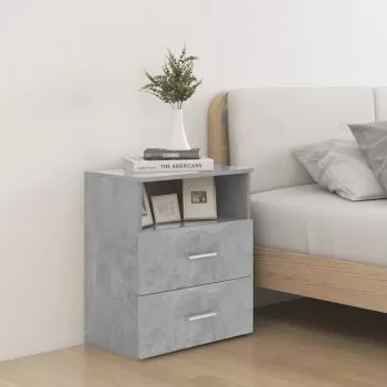  Noptiere, 2 buc, gri beton, 50x32x60 cm