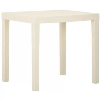  Masă de grădină, alb, 79x65x72 cm, plastic