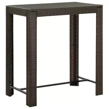  Masă de bar de grădină, maro, 100 x 60,5 x 110,5 cm, poliratan