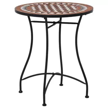  Masă de bistro mozaic, maro, 60 cm, ceramică