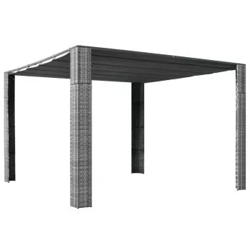  Pavilion cu acoperiș, gri/antracit, 300x300x200 cm, poliratan