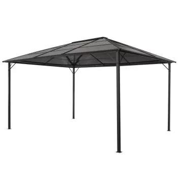 Pavilion cu acoperiș, negru, 4 x 3 x 2,6 m, aluminiu
