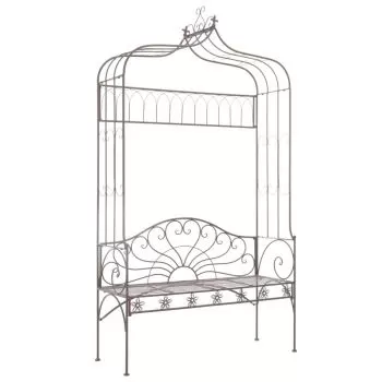  Bancă de grădină, maro vintage, 122 cm, fier