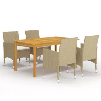 Set mobilier de grădină, 5 piese, bej