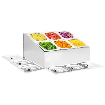  Recipient Gastronorm cu 6 secțiuni GN 1/6 oțel inoxidabil