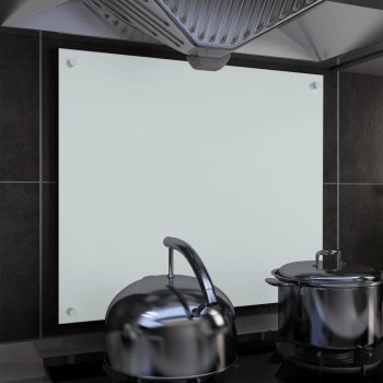 Panou antistropi bucătărie, alb, 70x60 cm, sticlă securizată