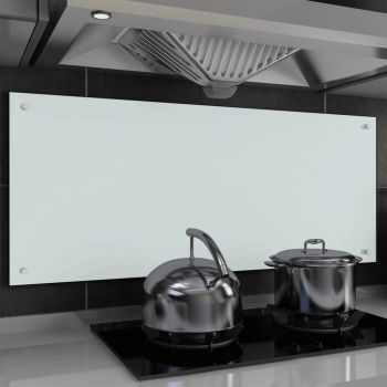 Panou antistropi bucătărie, alb, 120x50 cm, sticlă securizată