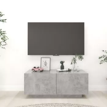 Comoda TV, gri beton, 100 x 35 x 40 cm
