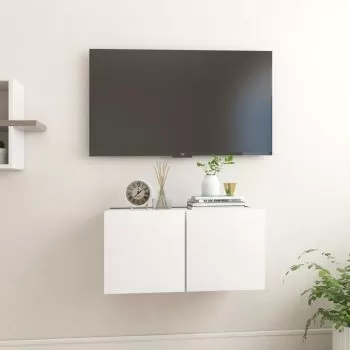 Dulap TV suspendat, alb, 60 x 30 x 30 cm