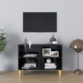 Comoda TV, negru lucios, 69.5 x 30 x 50 cm