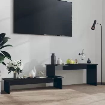 Comoda TV, negru lucios, 180 x 30 x 43 cm