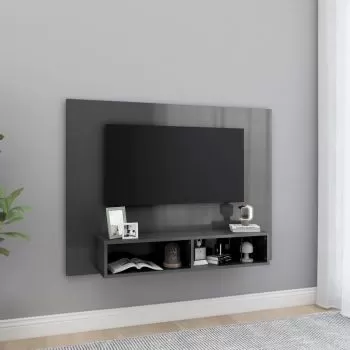 Comoda TV de perete, gri lucios, 120 x 23.5 x 90 cm