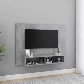 Comoda TV de perete, gri beton, 120 x 23.5 x 90 cm