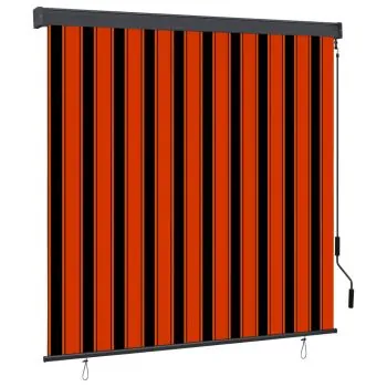  Jaluzea tip rulou de exterior, portocaliu și maro, 160 x 250 cm