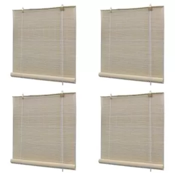  Jaluzele din bambus natural tip rulou, 4 buc., 120 x 160 cm