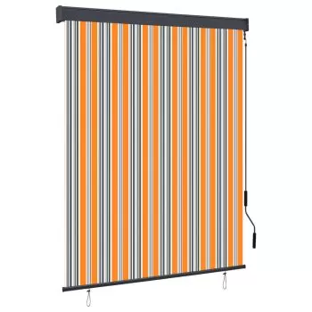  Jaluzea tip rulou de exterior, galben și albastru, 140 x 250 cm