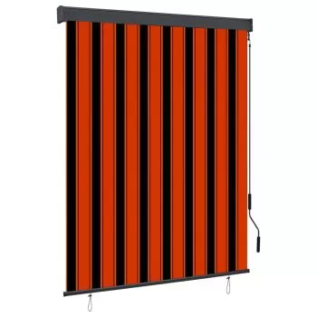  Jaluzea tip rulou de exterior, portocaliu și maro, 140 x 250 cm