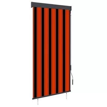  Jaluzea tip rulou de exterior, portocaliu și maro, 100 x 250 cm