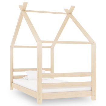 Cadru de pat pentru copii, 80 x 160 cm, lemn masiv de pin