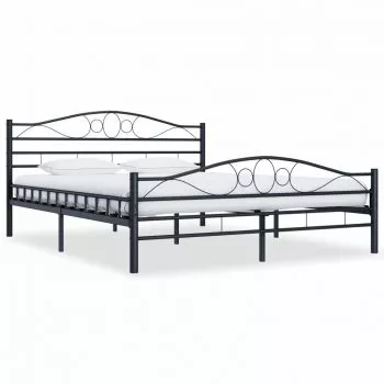 Cadru de pat, negru, 200 x 200 cm