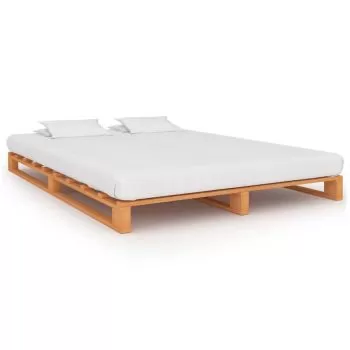 Cadru de pat din paleti, maro, 200 x 200 cm