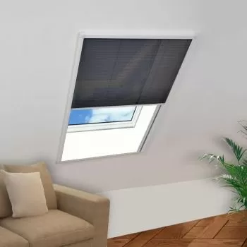 Fereastra cu ecran de insecte plisat, alb, 80 x 160 cm