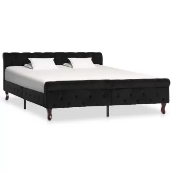 Cadru de pat, negru, 160 x 200 cm