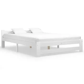  Cadru de pat, alb, 160 x 200 cm, lemn masiv de pin