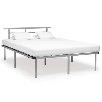  Cadru de pat fără saltea, gri, 140 x 200 cm, metal