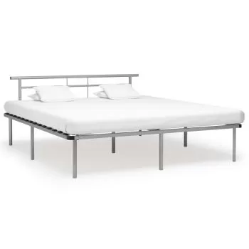  Cadru de pat, gri, 200 x 200 cm, metal