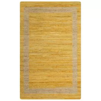 Covor manual, galben, 80 x 160 cm