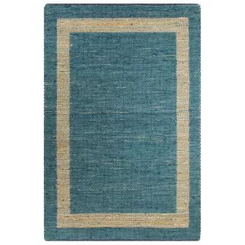 Covor manual, albastru, 120 x 180 cm