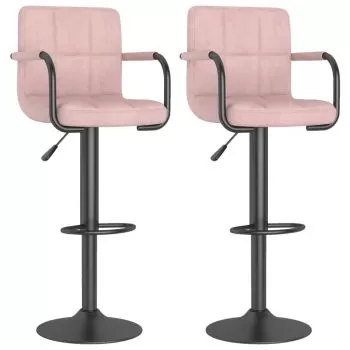 Set 2 bucati scaune de bar, roz