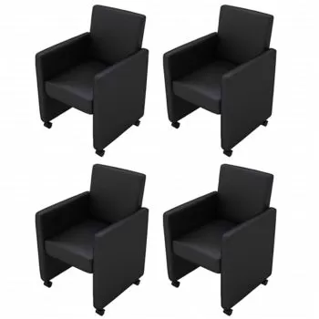 Set 4 bucati scaune de bucatarie, negru