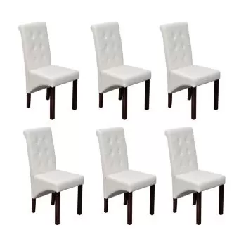 Set 6 bucati scaune de bucatarie, alb, 43 x 52 x 95 cm