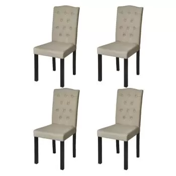 Set 4 bucati scaune de bucatarie, bej, 42 x 53 x 95 cm