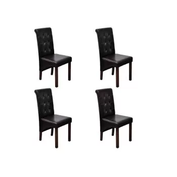 Set 4 bucati scaune de bucatarie, maro, 43 x 52 x 95 cm