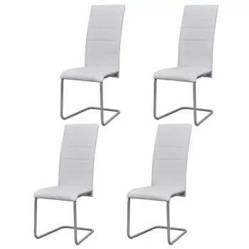 Set 4 bucati scaune de bucatarie consola, alb