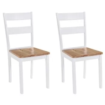 Set 2 bucati scaune de bucatarie, alb