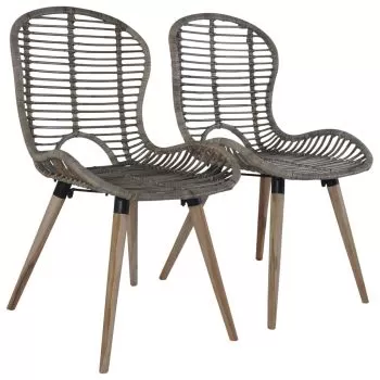 Set 2 bucati scaune de bucatarie, maro, 48 x 64 x 85 cm